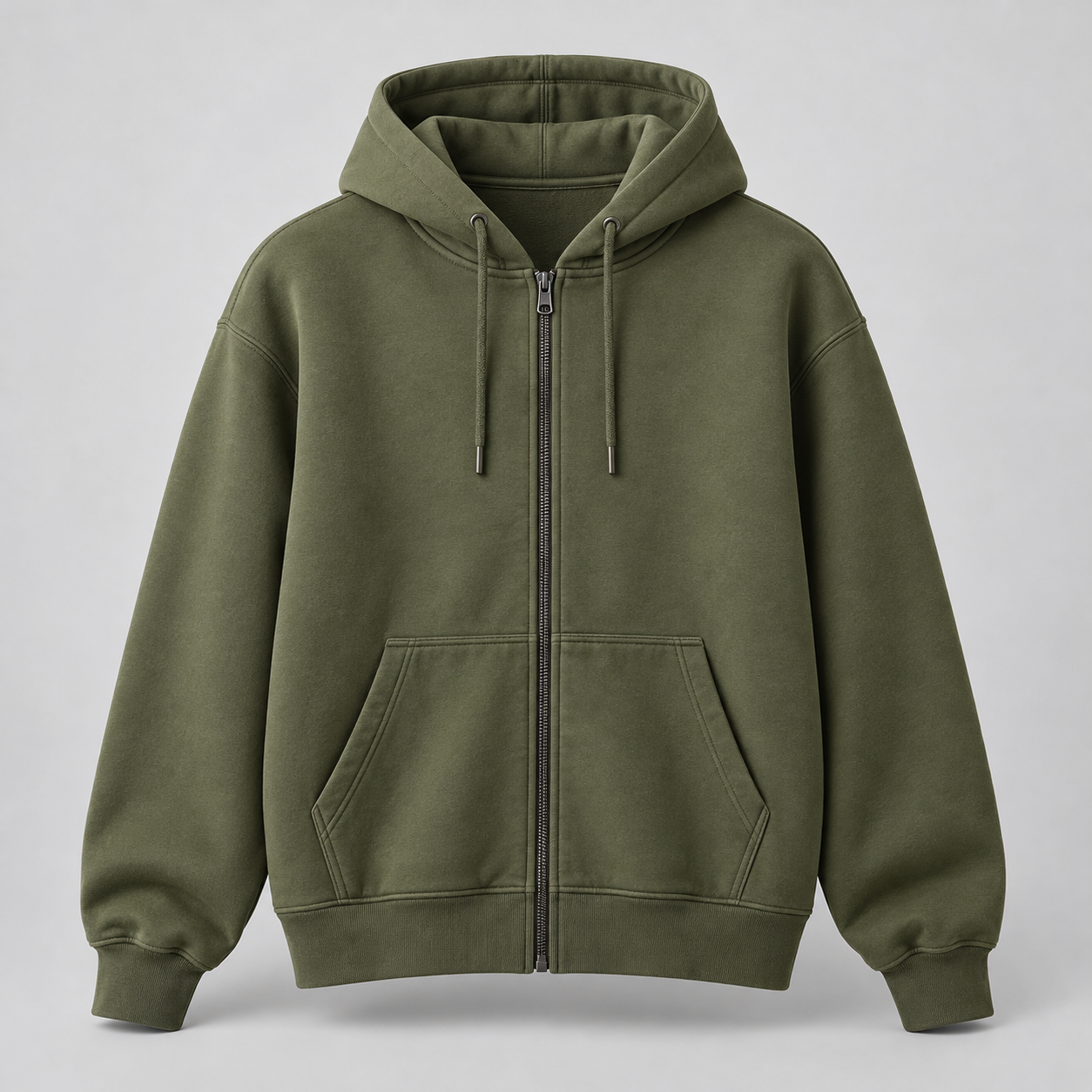 Olive Zip Hoodie